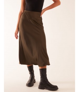 Satin Bias Midi Skirt