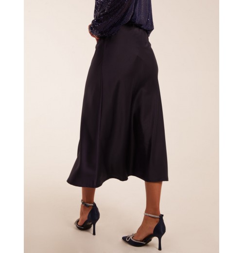 Satin Bias Midi Skirt