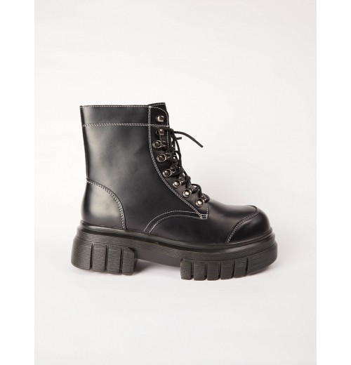 PU Lace Up Combat Style Boots