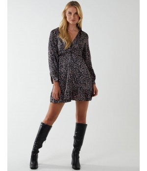 Wrap Bust Mini Shirt Dress