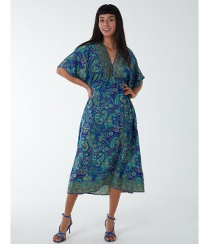 Kimono Sleeve Midi Dress