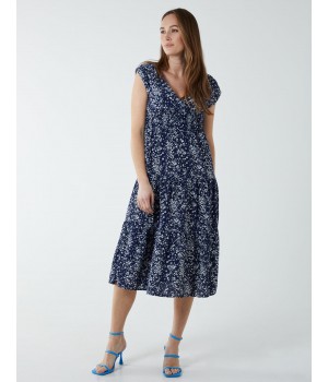 Drawstring Adjustable Tier Midi Dress