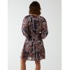 Paisley Wrap Front Pleated Kimono Sleeve Dress