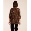 Zip Front Leopard Diamante Tunic Top