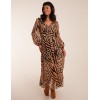 V Neck Animal Print Maxi Dress