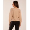 V Neck Plisse Batwing Bubble Hem Top