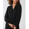 Elasticated Waist Crossover Long Sleeve Jumpsuit