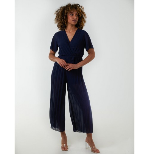 Pleated Wrap Over Jumpsuit