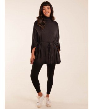 Roll Neck Drawstring Poncho