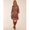 Aztec Border Straight Line Midi Dress