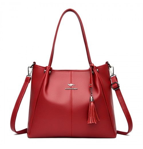 Soft Leather Tote Bag With Zipper