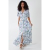 Tropical Leaf Button Through Maxi Dress