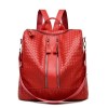 Woven Leather Convertible Backpack