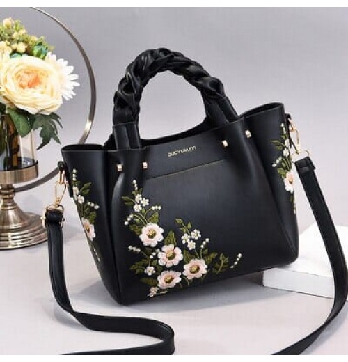 Floral Leather Crossbody Bag