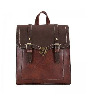 Double Buckle Leather Backpack