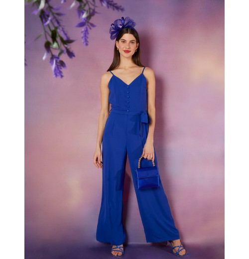 Button Front Strappy Jumpsuit