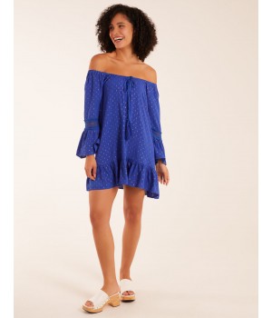 Bardot Tunic Dress With Frill Hem