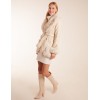 Faux Fur Collar PU Belted Coat