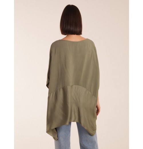 Oversized Satin Hem Top