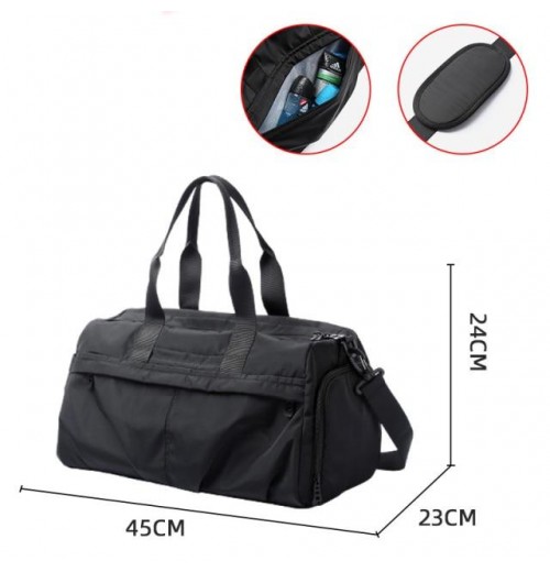 Black Gym Bag With Shoe Compartment